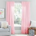 thumbnail image 4 of Your Zone Pink Ruffle Reversible Rod Pocket Blackout Curtain Panel, 37" x 84", 4 of 7
