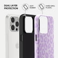 thumbnail image 3 of FZC-Cheetah Étui de Téléphone Imprimée pour iPhone 14 Pro Max, Mignonne Étui Léopard pour Femmes, Design Imprimé Animal Rétro Tendance Luxe, Motif Esthétique Étui Rigide en Plastique, Lilas Violet, 3 of 4