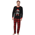 thumbnail image 2 of Tumao Family Christmas Pyjamas Set, Sleepwear Long Sleeve, Print Top and Plaid Pants, PJs Xmas Festival Party Holiday Nightwear Dad Mom Adults, 2 of 8