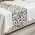 thumbnail image 2 of Forest Bed Runner, Botanical Foliage Herbs Wild Plants Leaves Autumn Fall Soft Toned, Decorative Accent Bedding Scarf for Hotels Homes and Guestrooms, King, Warm Taupe Dust and White, by Ambesonne, 2 of 2