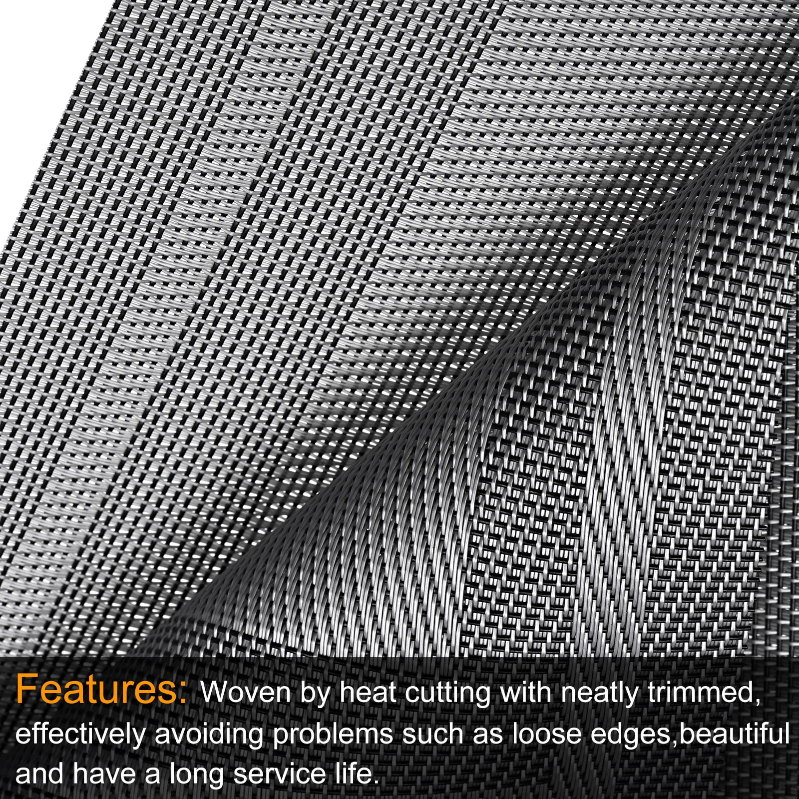 Unique Bargains Durable Square PVC Washable Woven Table Mats for Restaurant Use Silver