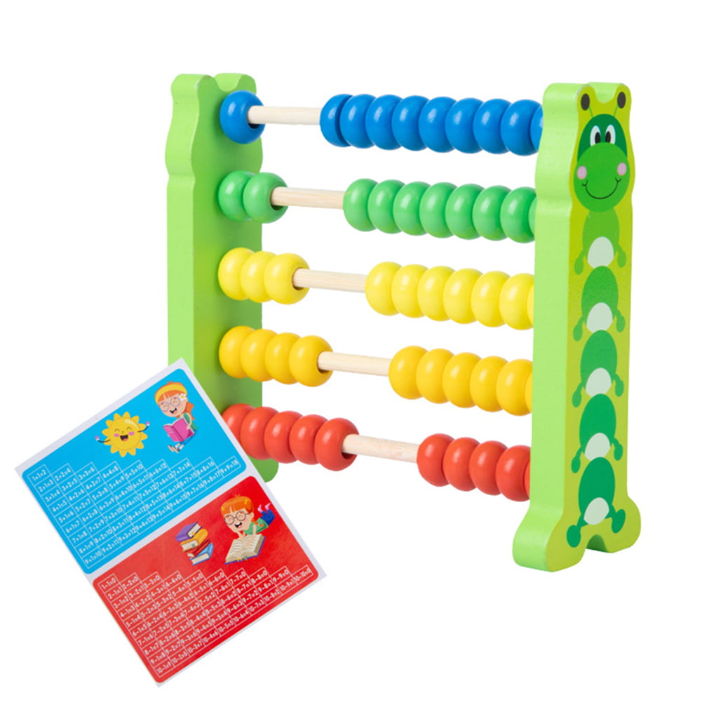 Environmentally Friendly Wooden Kids Abacus Math Number Toy Multicolor Beads HO3