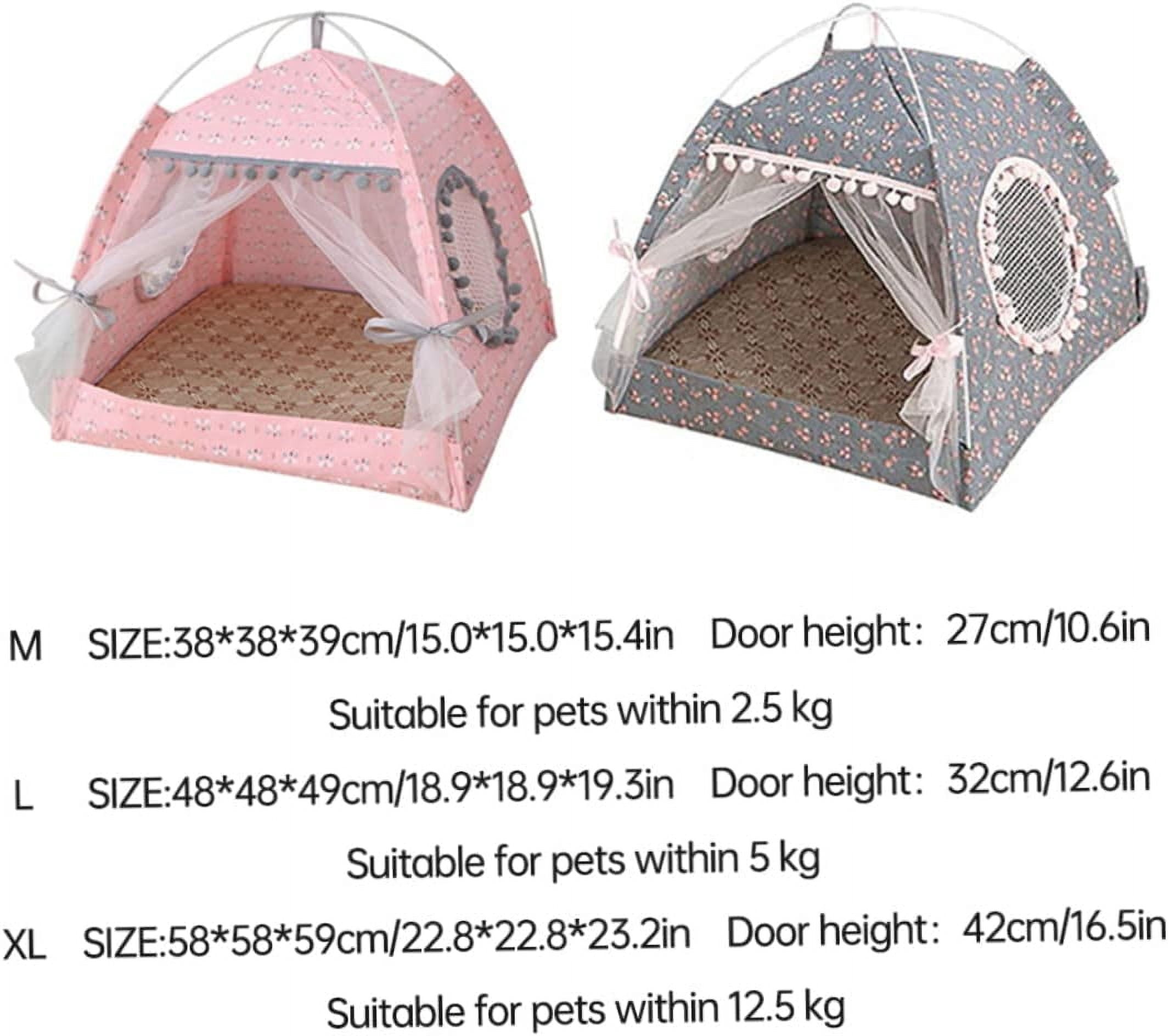 Cat Princess Indoor Tent House Pet Dog Cute Floral Cave Nest Bed Portable Dog Tents