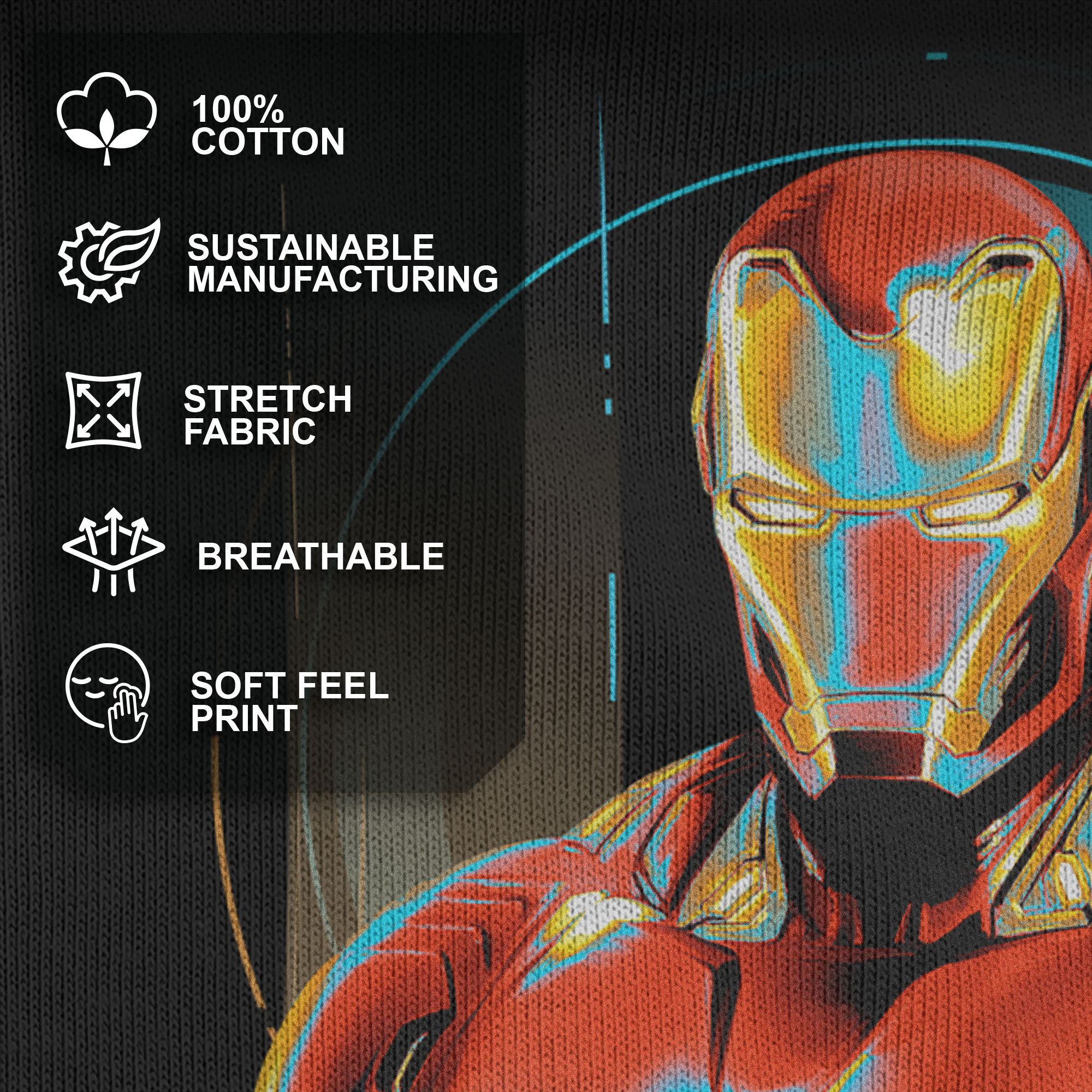 Camiseta gráfica de hombre Marvel Avengers: Infinity War Iron Man Futuro Negro 2XL 4