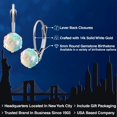 thumbnail image 2 of Gem Stone King 0.60 Ct Round Cabochon White Simulated Opal 14K White Gold Earrings, 2 of 6