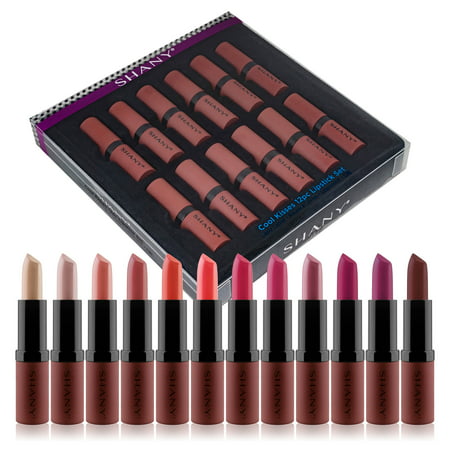 SHANY Cosmetics Lipstick Set of 12 Long-lasting and Moisturizing Creamy Colors with Various Finishes - Cool