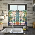 thumbnail image 4 of Yayeee Kitchen Curtains Tier Pair Light Filtering 27"x24" Rod Pocket Short Cafe Window Panel, Window Scene, 4 of 7