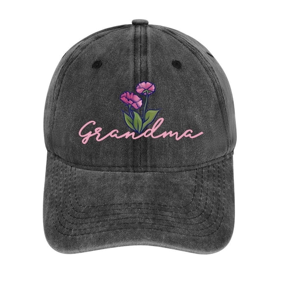 Grandma Charcoal Baseball Cap for Men Women, Adjustable Snapback Hats Cotton Hat