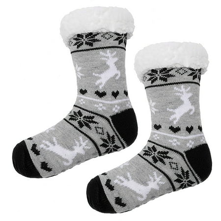 

DNDKILG Women s Soft Fluffy Slipper Socks Warm Cozy Non Slip Thick Fuzzy Socks Dark Gray One Size