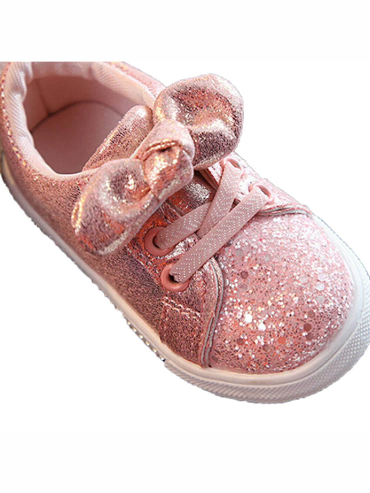 Cute Girls Casual Shoes Sneakers Toddler Baby Girls Bow Sequin Crib Trend Casual Shoes Kids Children Anti Slip Pink Dress Shoes - image 5 of 6