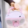 thumbnail image 6 of singing wood Macarons Portable CD Player, Bluetooth Boombox with AM FM Radio, LCD, Aux-in, Headphone Jack, AC/Battery - Rose, 6 of 7