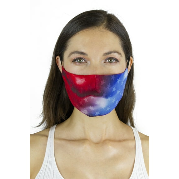 SINGLE PACK STARS FACE MASK COVERING WITH ADJUSTABLE STRAPS AND POCKET FOR FILTER