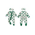 thumbnail image 2 of Cjfdfy Newborn Baby Girl Boy Christmas Footed Romper Christmas Tree Gingerbread Ribbed Knit Long Sleeve Footed Jumpsuit Headband Infant Cute My First Christmas Fall Winter Outfit  0-9M, 2 of 8