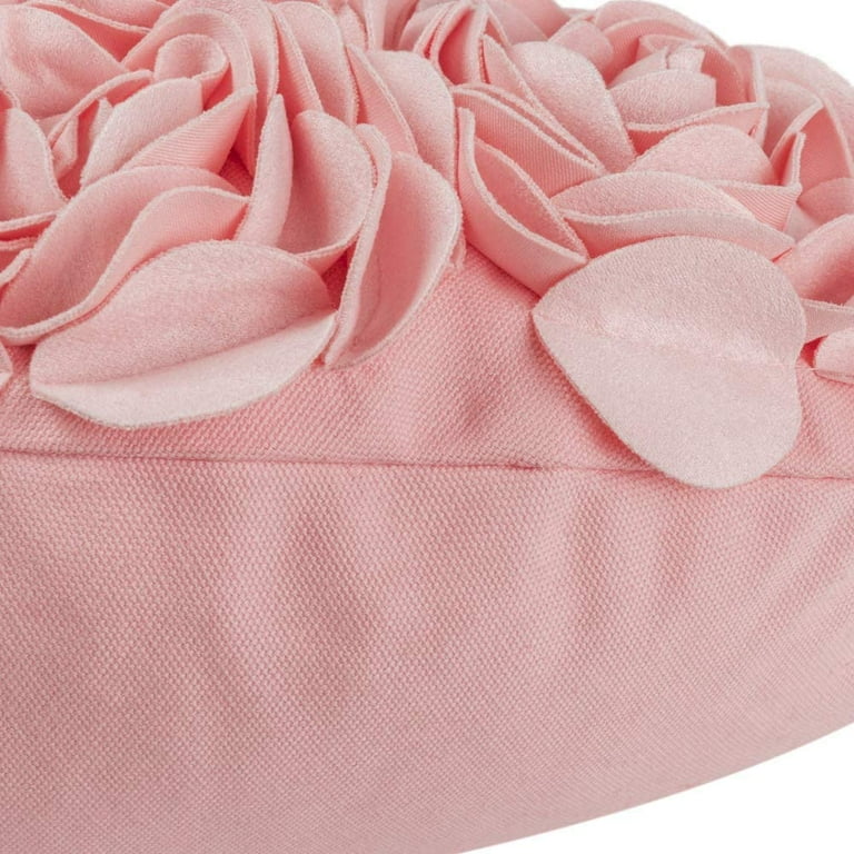 JWH 3D Handmade Decorative Valentine Suede Flower Throw