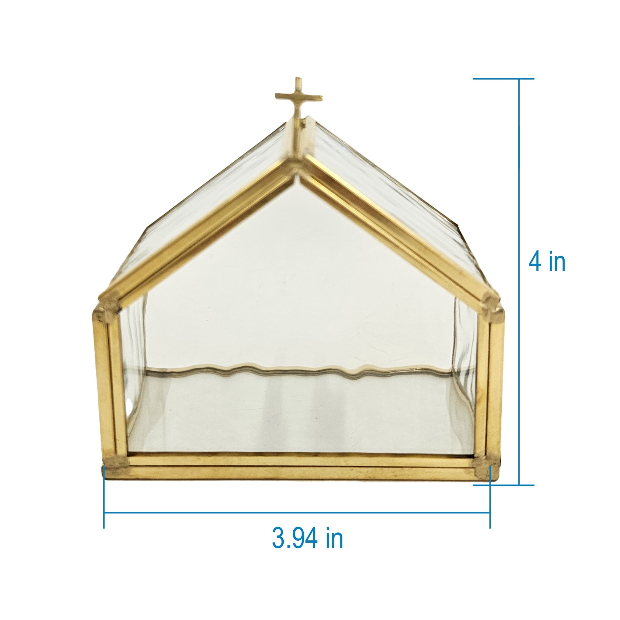 Clear Glass Church Candle Holder, 4", by Holiday Time