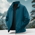 thumbnail image 6 of Evdexr Mens Lightweight Rain Jacket Sun Protection Coats Solid Waterproof Running Windbreaker Upf 50+ Zip Up Thin Long Sleeve Breathable Overcoat with Pockets Turquoise L, 6 of 9