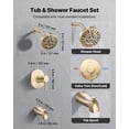 thumbnail image 2 of Tub and Shower Faucet Set, 5-Inch Rainfall Shower Head with 8-Setting Handheld Spray, 2 of 6