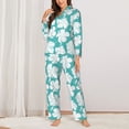 thumbnail image 3 of Wukai Vintage Floral Print Women's Pajama Set - Soft Long Sleeve Sleepwear for Comfort and Style-Large, 3 of 9
