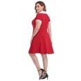 thumbnail image 6 of HDE Plus Size Peter Pan Collar Dress Fit and Flare Collared Casual Skater Dress (Red, 2X), 6 of 6