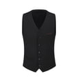 thumbnail image 1 of Yynuda Chaleco formal delgado de negocios para hombre Chaleco de traje con botones de color sólido, 1 of 1