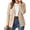 Khaki, variant on Women's Casual Blazer Long Sleeve Solid Crew Neck Button Lightweight Slim Fit Work Jacket for Spring Fall Autumn Pink XXL