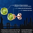 thumbnail image 2 of Gem Stone King 18K Rose Gold Plated Silver Green Peridot Stud Earrings for Women Men (2.00 Cttw, Gemstone August Birthstone, Round 6MM), 2 of 6