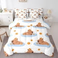 thumbnail image 1 of Ensemble de Literie Capybara 7 Pcs Lit en Sac Simple, Ensembles de Literie Kawaii Wild Animals Cartoon Beaver Faune Adorable Rongeurs Animaux de Compagnie Ensemble de Draps Anima avec Couette, 1 of 5