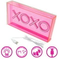 thumbnail image 4 of Urban Shop LED Neon XOXO Light-up Pink Acrylic Box, Cool White, 4 of 9