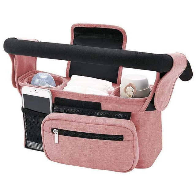 Organizador Universal para Cochecito Koskids con Portavasos Aislado Rosa