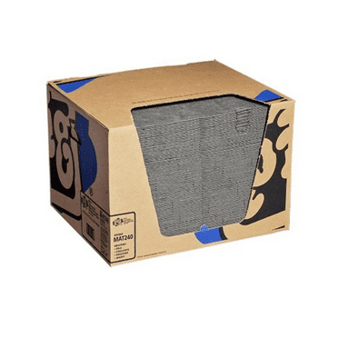 New Pig MAT240 Premium Absorbent Mat Pads, 15" x 20", 100-Count, Gray
