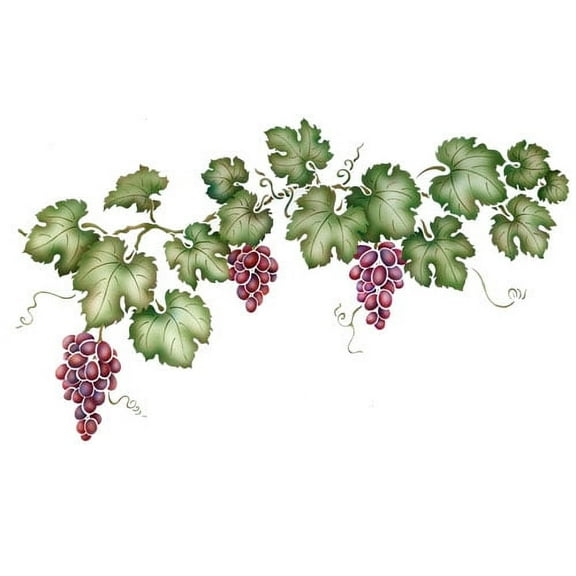 The Mad Stencilist Farmhouse Grapevines Wall Stencil; TMS101A