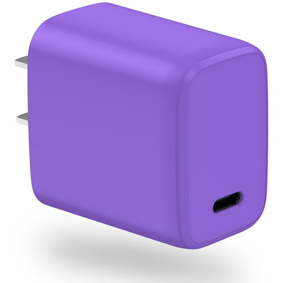 Type C Charger Block, PD 20W USB C Wall Charger Fast Charging Power Station, Type C Charging Block USB C Brick Cube Power Adapter Compatible for iPhone Samsung Android, Purple