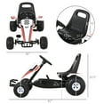thumbnail image 3 of Pedal Go Kart Children Ride On Car Racing Style with Adjustable Seat,Plastic Wheels,Handbrake and Shift Lever,White,White Steel Toys Kids Bikes Riding Toys, 3 of 5