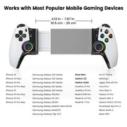 Mobile Game Controller for iPhone/Android, Compatible with Switch/Oled/Switch 2,with Hall Joystick, Turbo, RGB, Compatible with Xbox Cloud, Steam Link, MFi