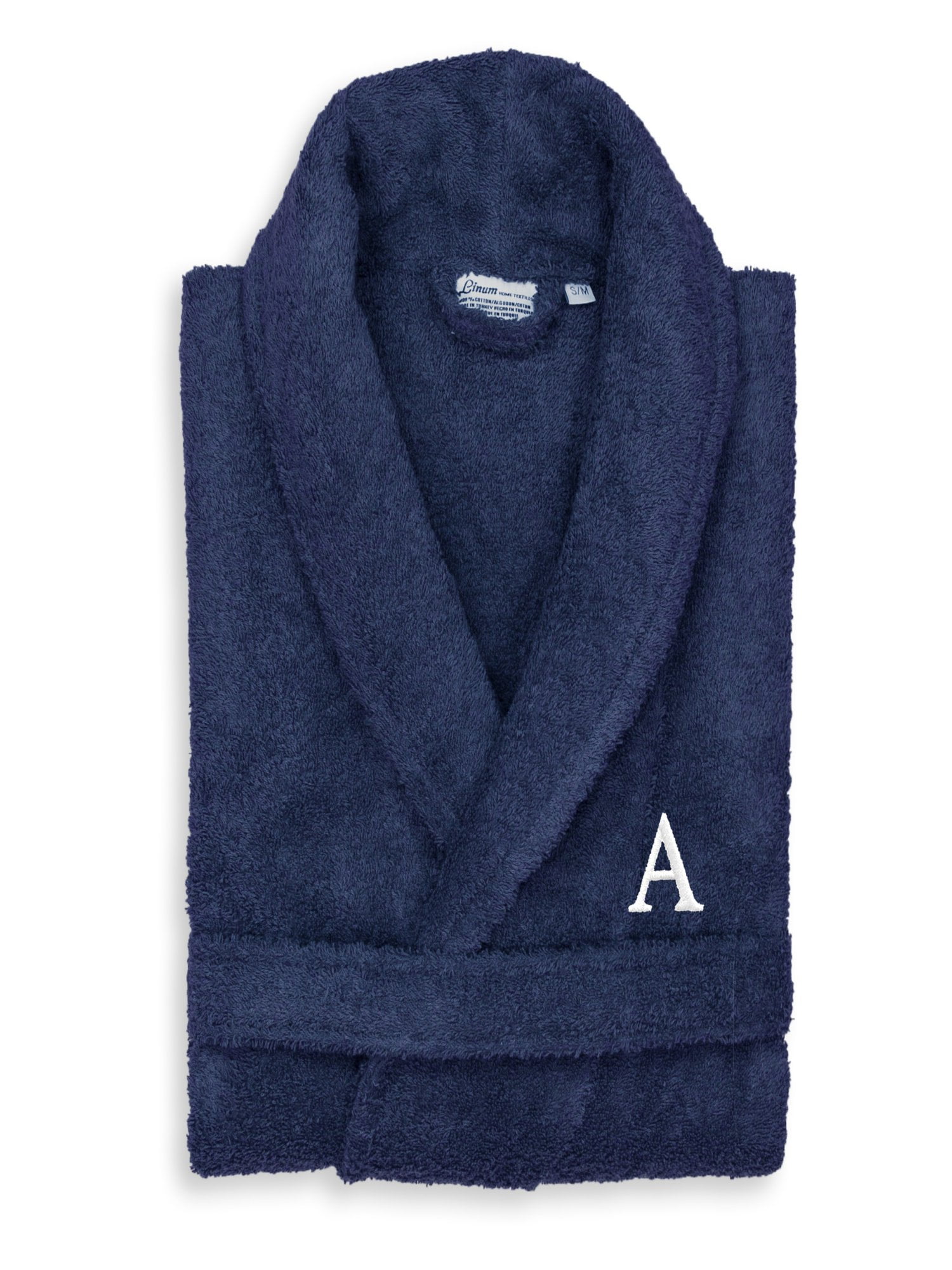 Authentic Hotel and Spa Unisex Navy Blue Turkish Cotton Terry Bath Robe ...
