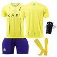 thumbnail image 1 of Riyadh Victory Traje de fútbol Adulto Niños Hombres Fitness al aire libre Deportes Ronaldo Jersey Secado rápido Mujeres2324 Riyadh Victory Home No. No. (calcetines + espinilleras), 1 of 5