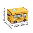 WEIOUKC Foldable Cartoon Storage Bin with Lid, School Bus Themed Toy ...