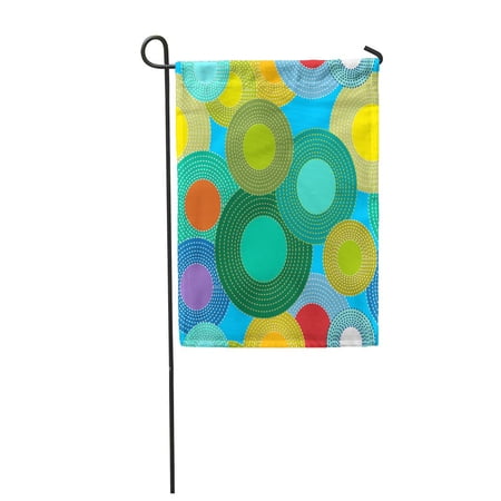 SIDONKU Summer Garden Abstract Floral Colorful Circles Pattern 1950S Retro Garden Flag Decorative Flag House Banner 12x18 inch