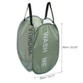 thumbnail image 3 of Unique Bargains 1 Pc 75L Folding Laundry Basket Durable Folding Laundry Hamper for Bathroom 14.17"x14.17"x22.83" Green, 3 of 6