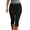 A-Black923, variant on XIAOCHA Women's Side Split Capri Leggings Solid Stretchy Slim Pants Gym Daily Wear Trousers