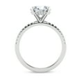 thumbnail image 2 of Brig Jewel 14K White Gold Plated Ring - 1.6 Ct Round Cut Moissanite Ring for Women - Hidden Halo Wedding Anniversary Ring - Elegant Jewelry Gift for Wife - Proposal and Engagement Ring, 2 of 3