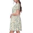 thumbnail image 2 of Rateoe Bicycles And Boards Pattern Women’s Short Sleeve Dress – Casual Elegant Summer A-Line Dress for Everyday Wear, 2 of 6