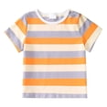 thumbnail image 2 of uikmnh Girls Black & White Striped Short Sleeve Tee, Casual Comfort Summer Top for Kids Color:Orange,Size:10-11 Years, 2 of 3