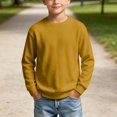 thumbnail image 6 of Weebloom Kids Boys Crewneck Sweatshirt Fall Winter Pullover Tops Sweatshirts Yellow, 6 of 9