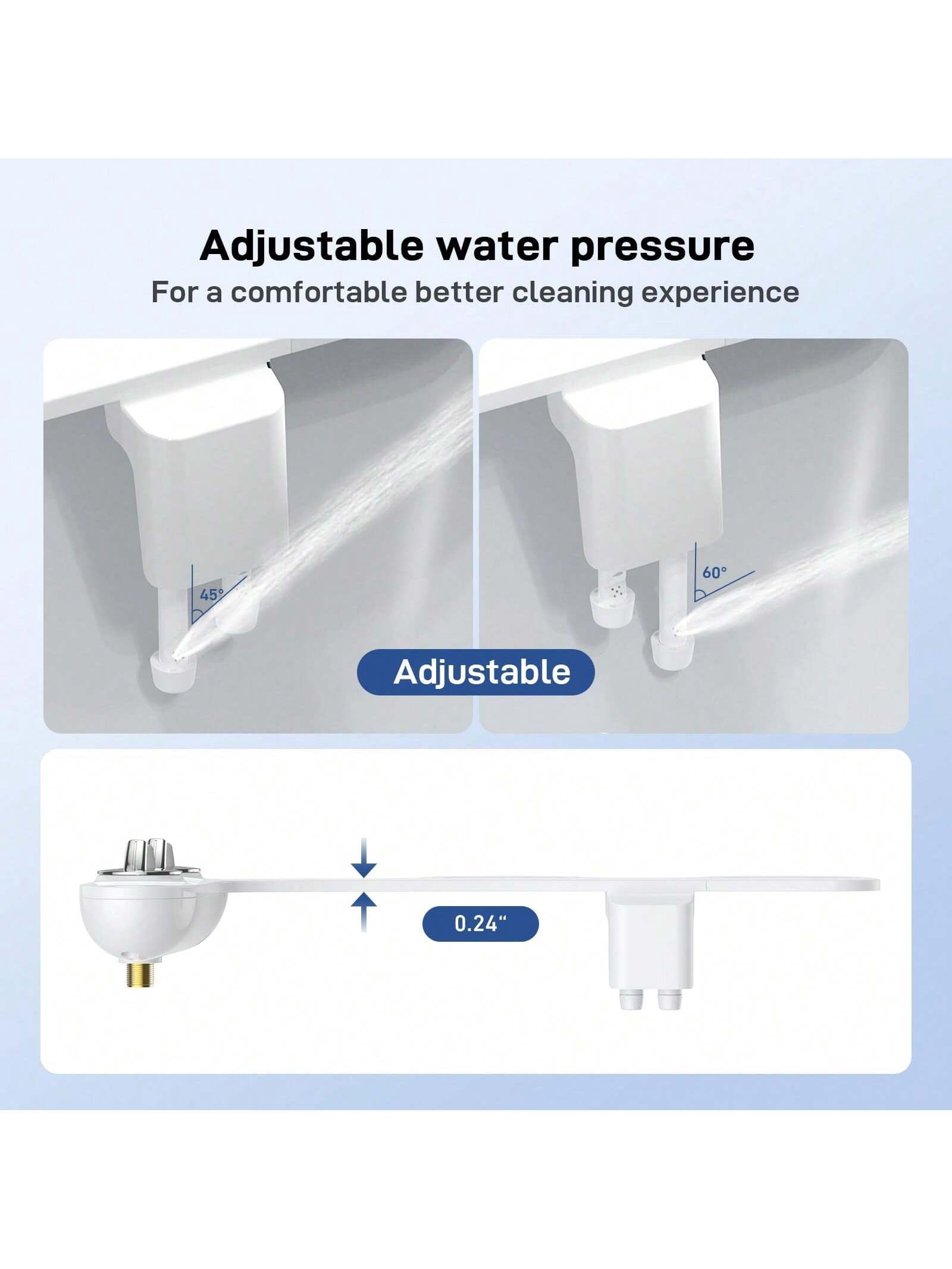 Eastvita Multifunctional Bidet Attachment & Portable Bidet Sprayer for Toilet Non Electric Self Cleaning Dual Nozzle Toilet Bidet Fresh Cold Water Sprayer Bidets for Existing Toilets w/