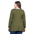 thumbnail image 2 of Plus Size 24Seven Comfort Apparel Poised Long Sleeve Swing Tunic Top Color: Amethyst Size: 2X, 2 of 4