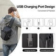 thumbnail image 4 of FENRUIEN Bolso Cruzado Mochila Cruzada con Puerto de Carga USB, Negro, 4 of 8