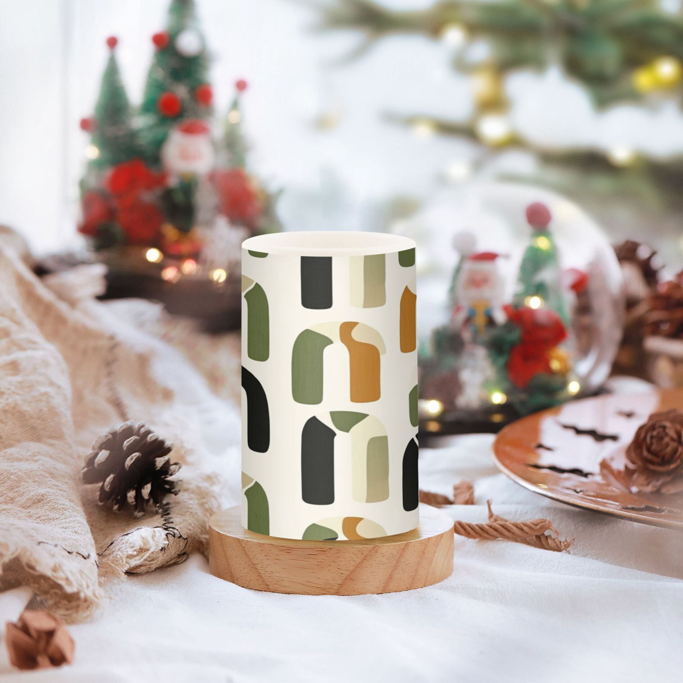 2 PCS Flameless Candles with Remote Timer LED Battery Operated Flickering Candle Light for Wedding Table Home Decoration Gifts Arch Motif