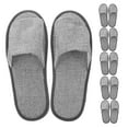 thumbnail image 6 of Raindrops Breathable Linen Slippers Grey Comfortable Thick Cushion Half Open Toe Home Use Pack of 10, 6 of 8