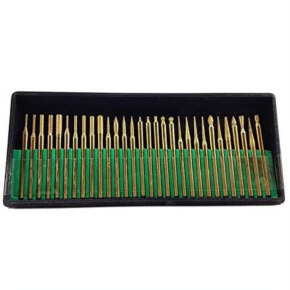 DRILAX Drill Bit Burr Set Diamond Coated Mixed Shapes Compatible with Dremel and Wen 30 Piece 1mm - 2mm - 3mm